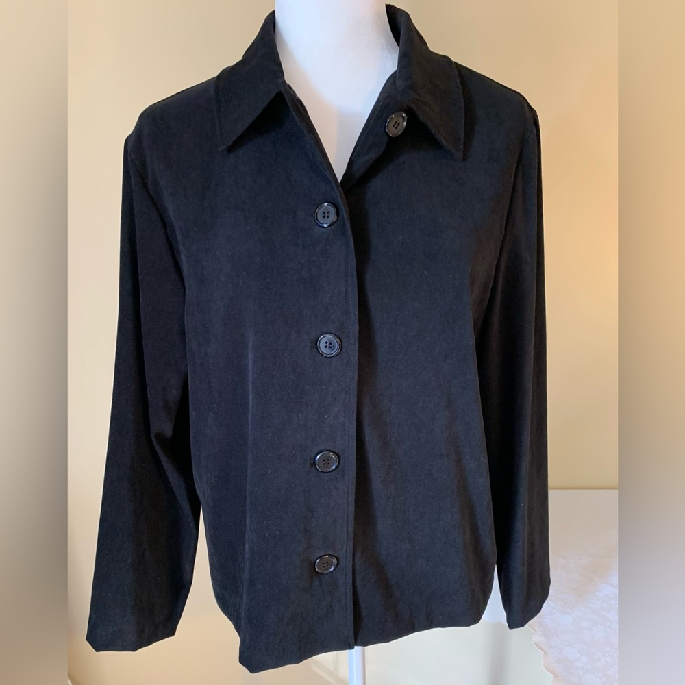 EUC Shirt/Jacket: Faux Suede, Button-Down, Black, Vintage, Briggs NY MP